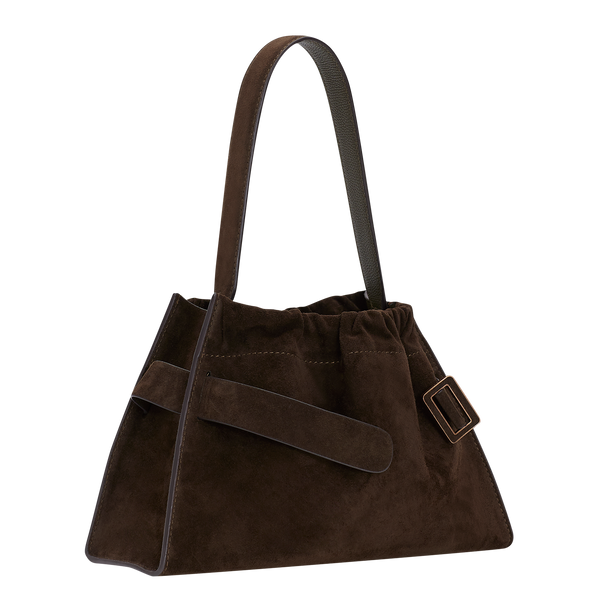 Boyy Scrunchy Satchel Suede Mogano