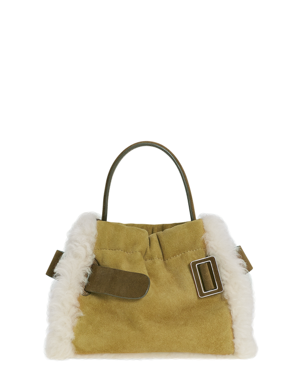 boyy Square Scrunchy Shearling Beige/Caccia