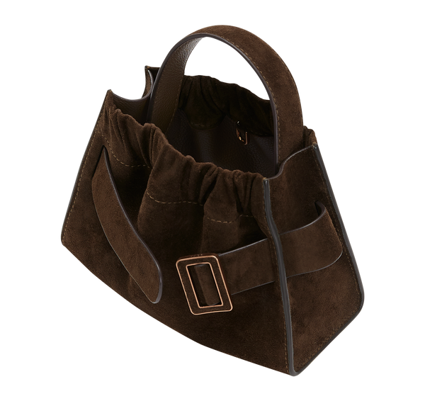 Boyy Square Scrunchy Suede Mogano