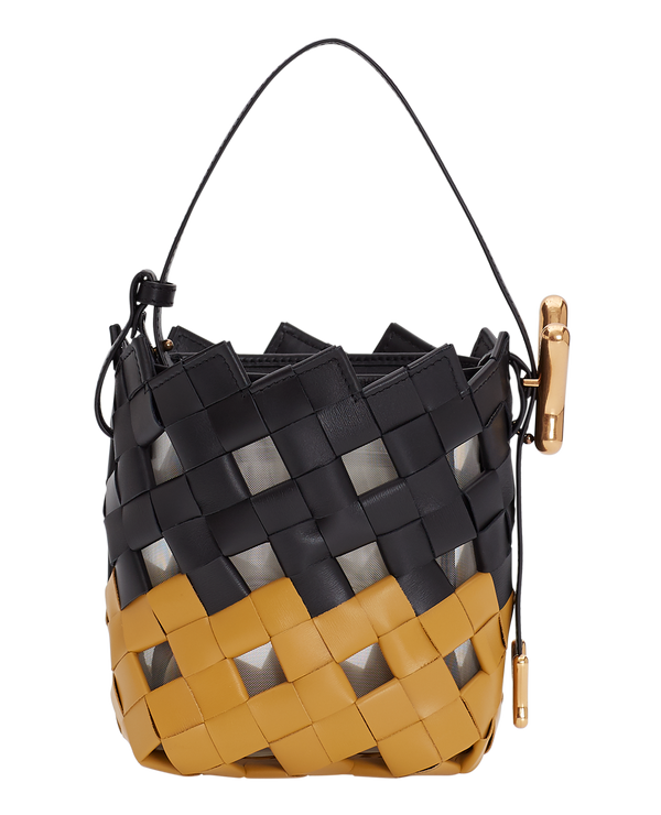 Boyy YY Bucket Woven Color Block Amber Black