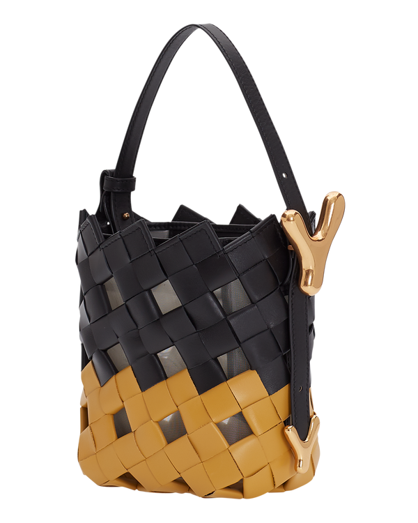 Boyy YY Bucket Woven Color Block Amber Black