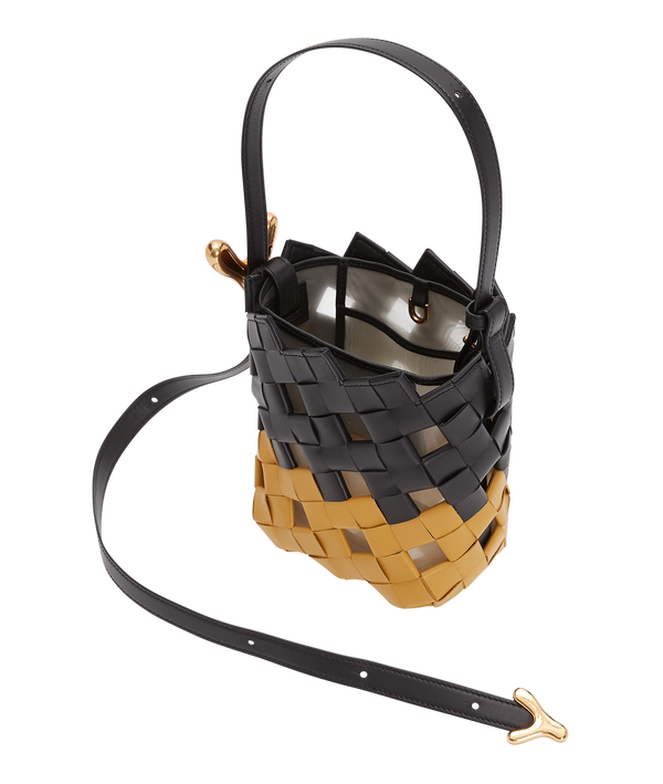 Boyy YY Bucket Woven Color Block Amber Black