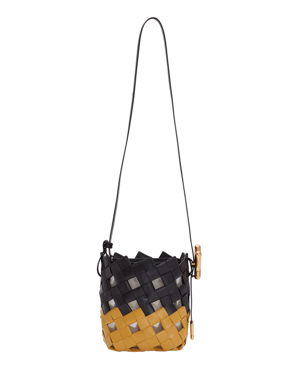 boyy YY Bucket Woven Color Block Amber Black