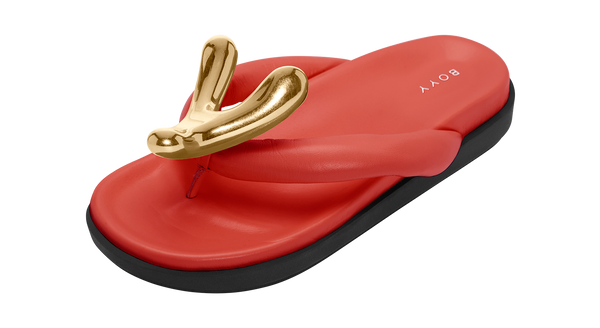 Boyy YY Flat Sandal Hot Coral
