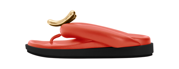 boyy YY Flat Sandal Hot Coral