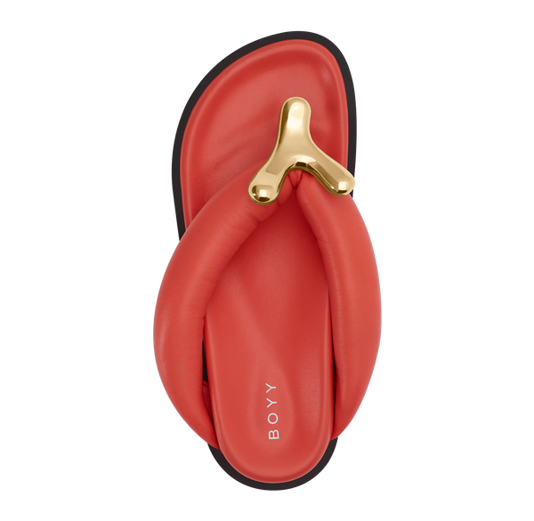 Boyy YY Platform Flat Sandal Hot Coral