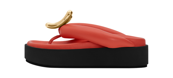 boyy YY Platform Flat Sandal Hot Coral