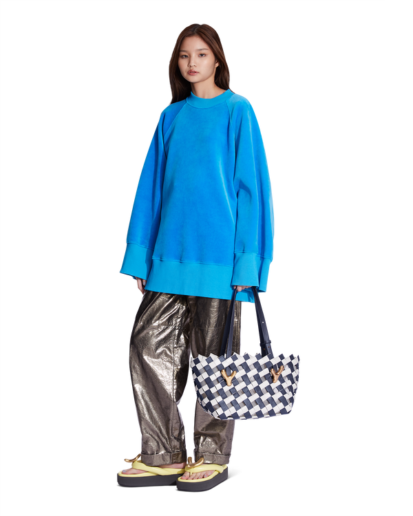 Boyy YY West 26 Woven Tote Birch Marine