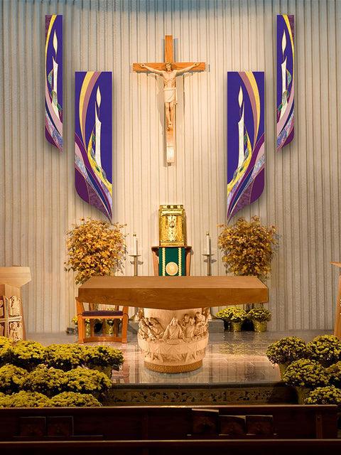 bramante Advent Candles Sarum Blue Banners Collection