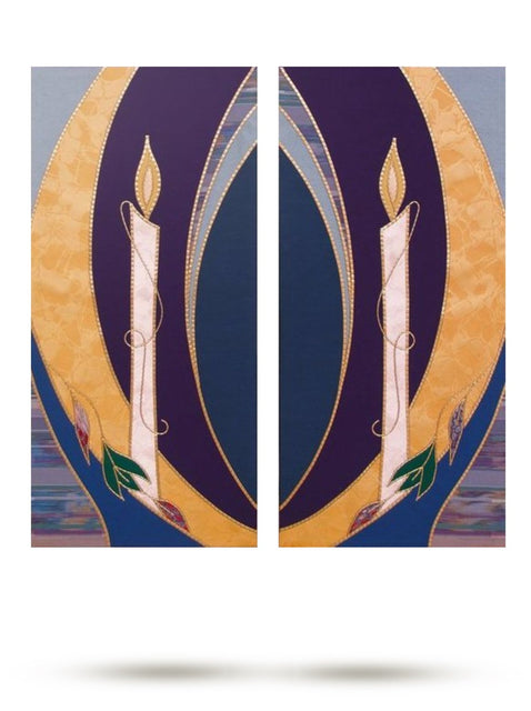 Bramante Advent Candle Sarum Blue Altar Scarves (A)