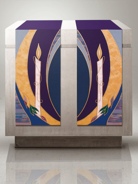Bramante Advent Candle Sarum Blue Altar Scarves (A)