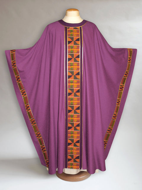bramante Classic Kente Chasuble in Purple