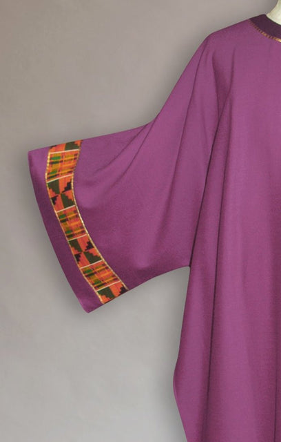 Bramante Classic Kente Dalmatic In Purple