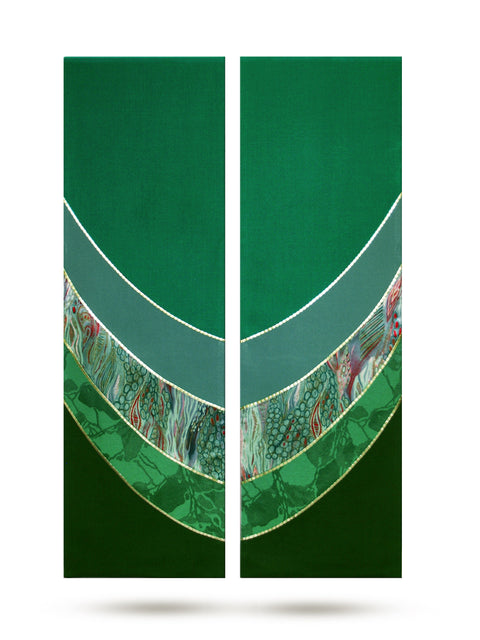 Bramante Curvilinear Kelly Green Altar Scarves
