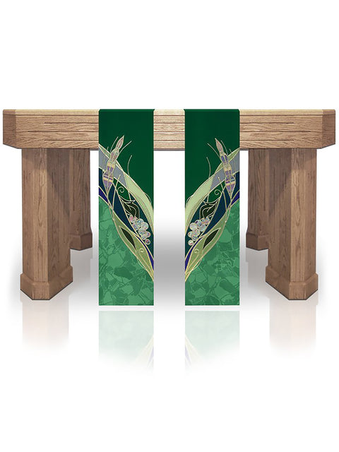 Bramante Eucharistic Green Altar Scarves (A)