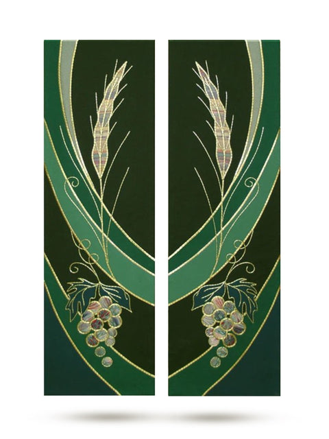 Bramante Eucharistic Green Altar Scarves (B)