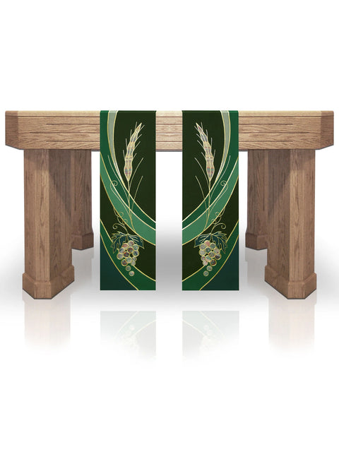 Bramante Eucharistic Green Altar Scarves (B)