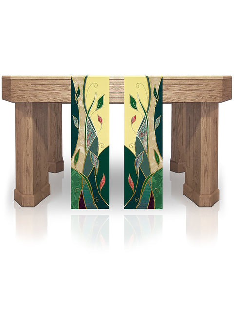 Bramante Foliage Green Altar Scarves (A)