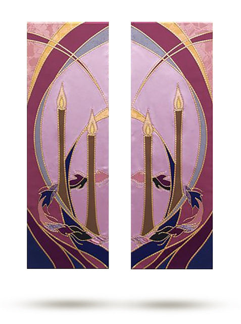 Bramante Gaudete Rose Advent Candle Altar Scarves