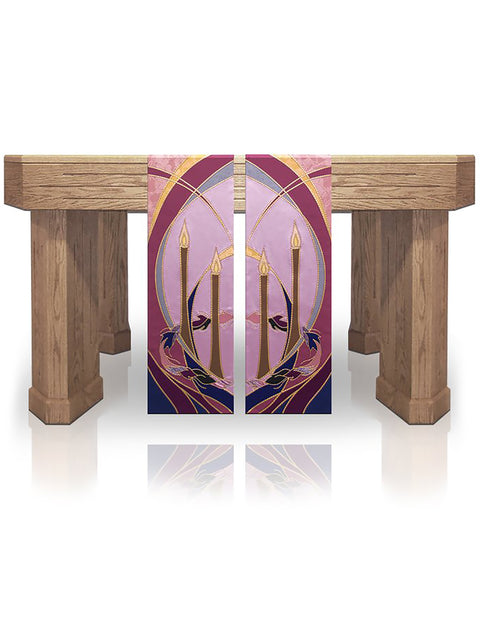 Bramante Gaudete Rose Advent Candle Altar Scarves