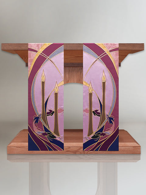 bramante Gaudete Rose Advent Candle Altar Scarves