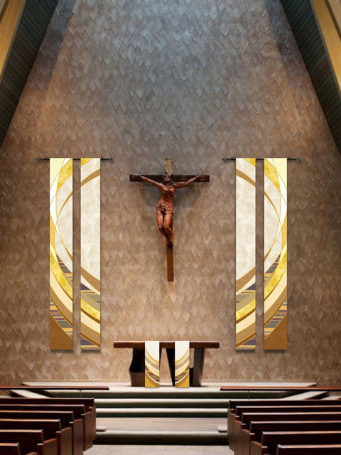 bramante Gold Curvilinear Wall Hangings