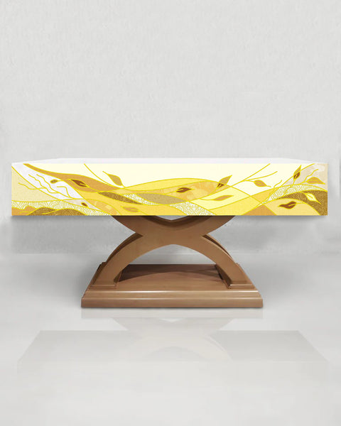 bramante Gold & White Foliage Altar Frontal