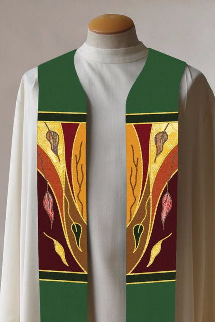 bramante Green Autumn Foliage Stole