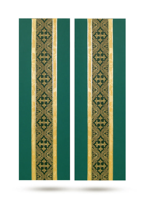 Bramante Green Brocade Central Band Altar Scarves