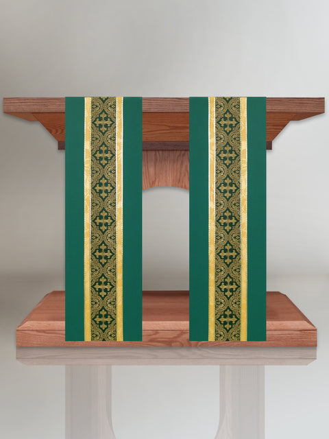 bramante Green Brocade Central Band Altar Scarves