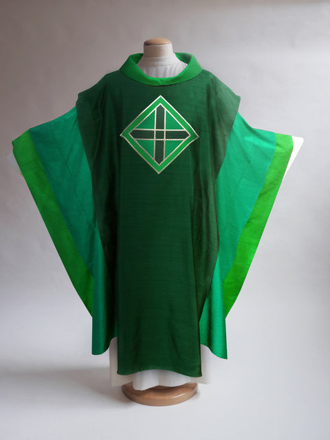 bramante Layered Silk Green Sample Chasuble