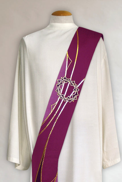 Bramante Lenten Crown & Thorns Deacon Stole