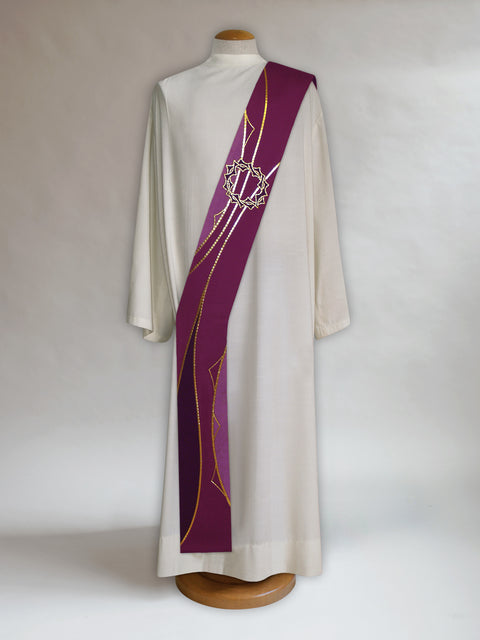 bramante Lenten Crown & Thorns Deacon Stole