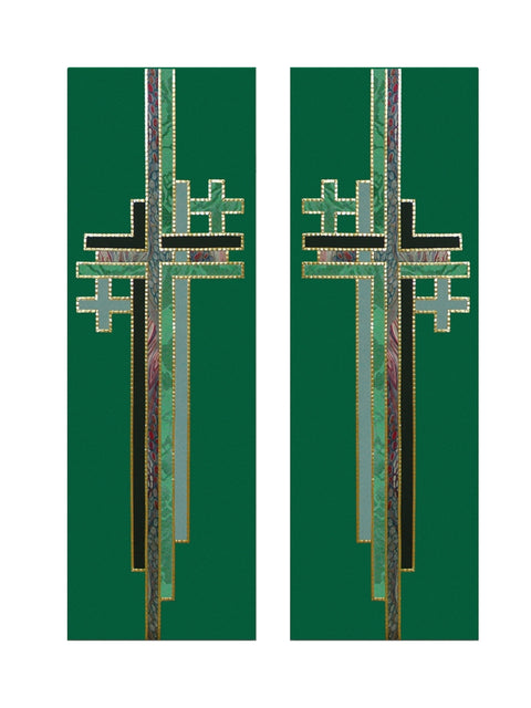 Bramante Multi Cross Green Altar Scarves