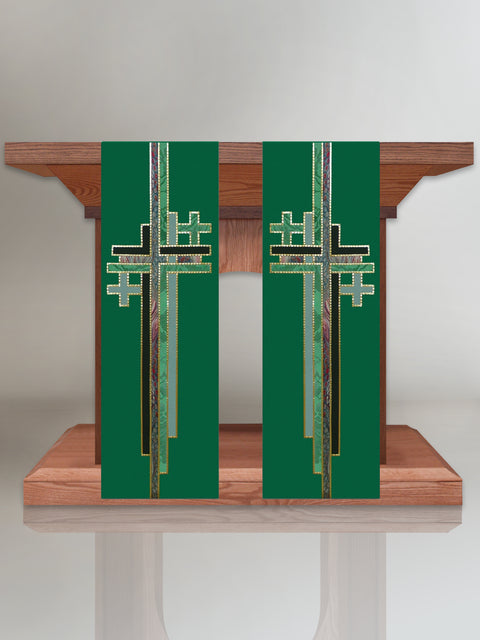 bramante Multi Cross Green Altar Scarves