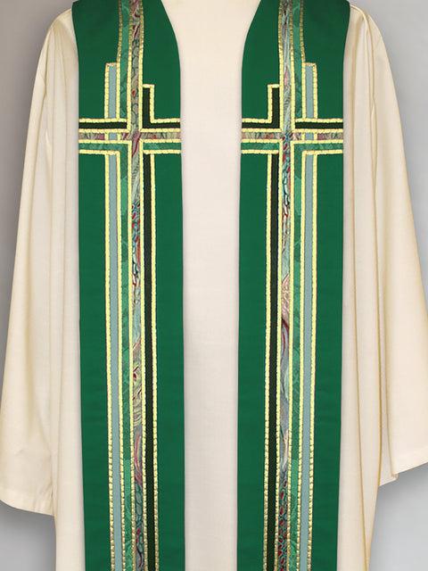 Bramante Multi Cross Green Stole