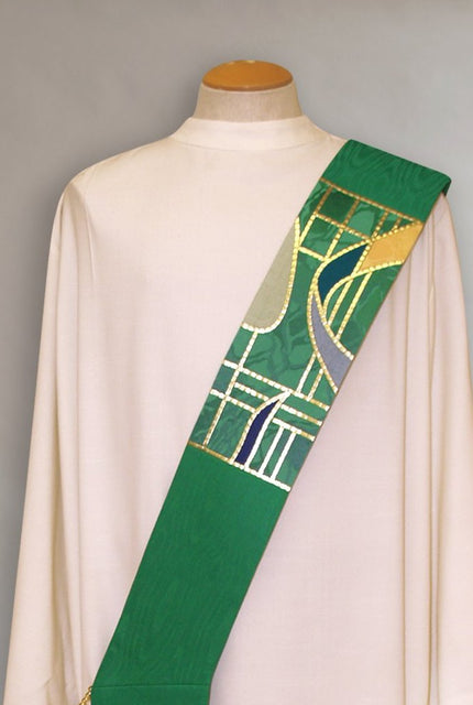 Bramante Ordinary Time Stained Glass Deacon Stole