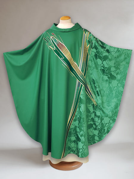 bramante Paintbrush Cross Green Chasuble