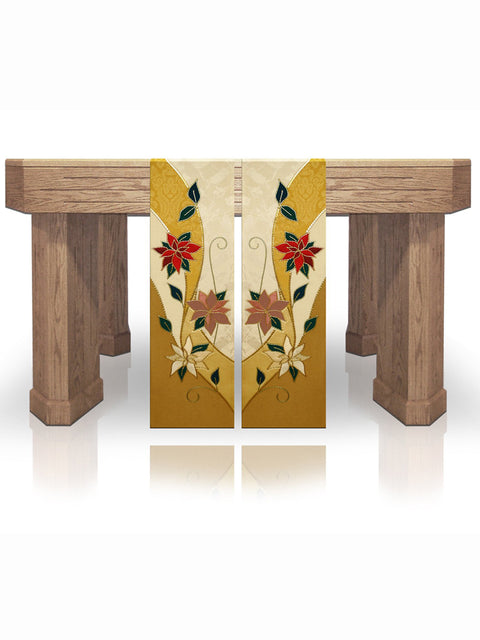 Bramante Poinsettia Christmas Altar Scarves