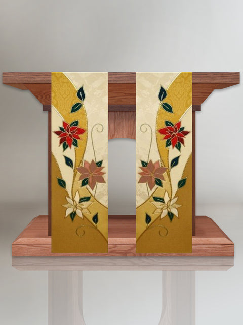 bramante Poinsettia Christmas Altar Scarves