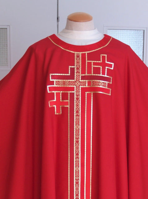 Bramante Red Multi Cross Chasuble