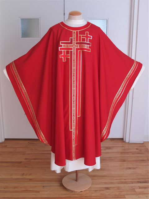 bramante Red Multi Cross Chasuble