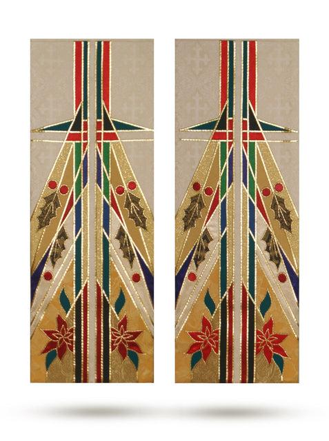 Bramante Stained Glass Christmas Altar Scarves