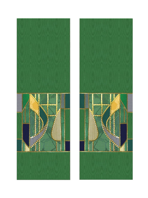 Bramante Stained Glass Green Altar Scarves