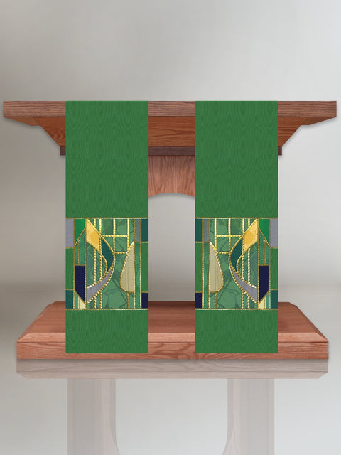 bramante Stained Glass Green Altar Scarves