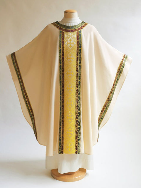 bramante White Three Brocade Chasuble