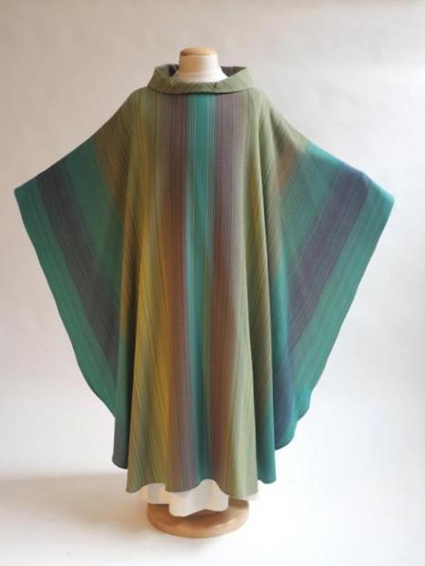 bramante Woven Green Chasuble