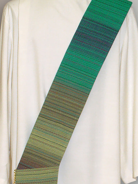 Bramante Woven Green Deacon Stole