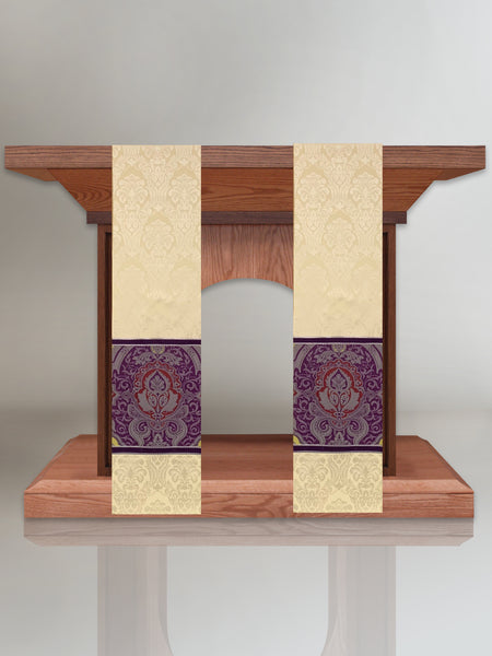 bramante Classic Barcelona Purple & Baroque Parchment Sample Altar Scarves