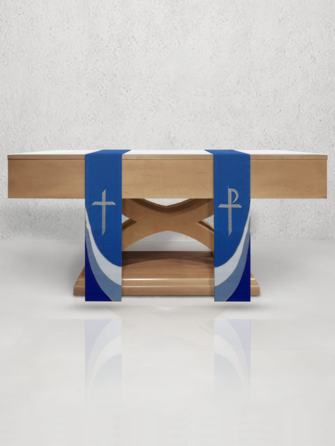 bramante Cross & Chi Rho Sample Altar Scarves in Blue